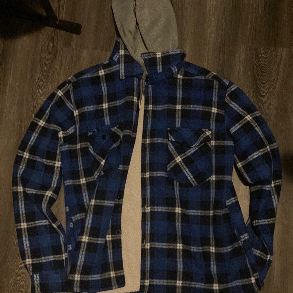 Oakwood Mountain Large Men's Sherpa Flannel Hoodie